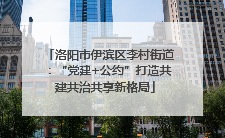 洛阳市伊滨区李村街道：“党建+公约”打造共建共治共享新格局