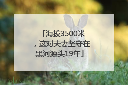 海拔3500米，这对夫妻坚守在黑河源头19年