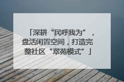 深耕“民呼我为”，盘活闲置空间，打造完整社区“翠苑模式”