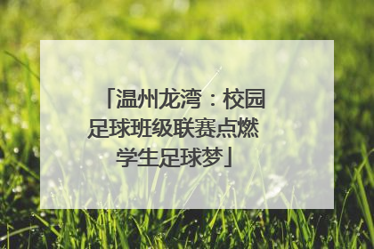 温州龙湾：校园足球班级联赛点燃学生足球梦