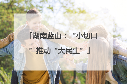 湖南蓝山：“小切口”推动“大民生”