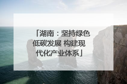 湖南：坚持绿色低碳发展 构建现代化产业体系