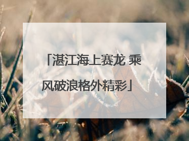 湛江海上赛龙 乘风破浪格外精彩
