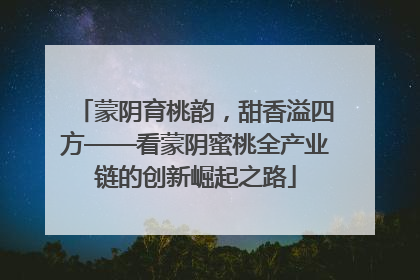 蒙阴育桃韵，甜香溢四方——看蒙阴蜜桃全产业链的创新崛起之路