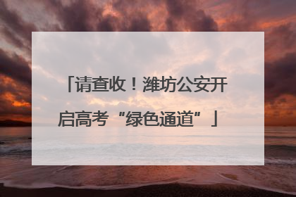 请查收！潍坊公安开启高考“绿色通道”