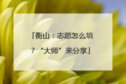 衡山：志愿怎么填？“大师”来分享