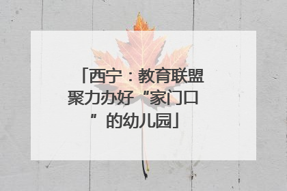 西宁：教育联盟聚力办好“家门口”的幼儿园