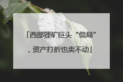 西部锂矿巨头“僵局”，资产打折也卖不动