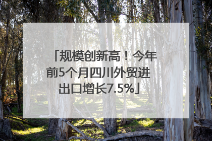 规模创新高！今年前5个月四川外贸进出口增长7.5%