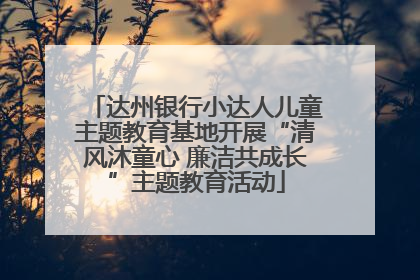 达州银行小达人儿童主题教育基地开展“清风沐童心 廉洁共成长”主题教育活动
