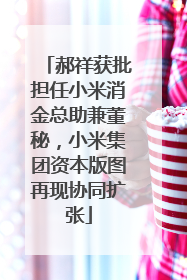 郝祥获批担任小米消金总助兼董秘，小米集团资本版图再现协同扩张