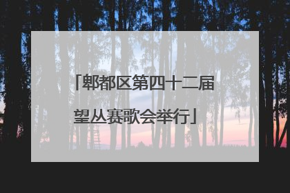 郫都区第四十二届望丛赛歌会举行