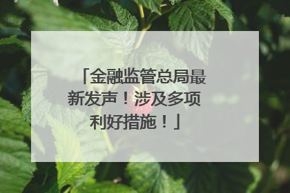 金融监管总局最新发声！涉及多项利好措施！