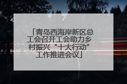 青岛西海岸新区总工会召开工会助力乡村振兴“十大行动”工作推进会议