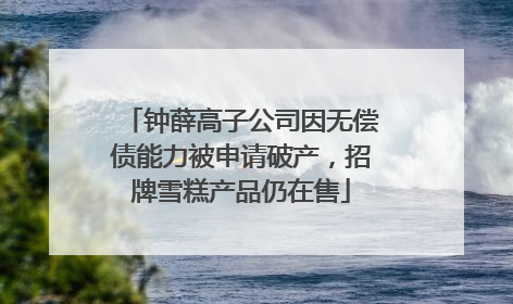 钟薛高子公司因无偿债能力被申请破产，招牌雪糕产品仍在售