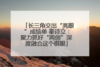 长三角交出“亮眼”成绩单 秦诗立：聚力抓好“两创”深度融合这个棋眼