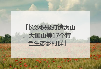 长沙积极打造沩山、大围山等17个特色生态乡村群