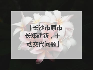 长沙市原市长郑建新，主动交代问题