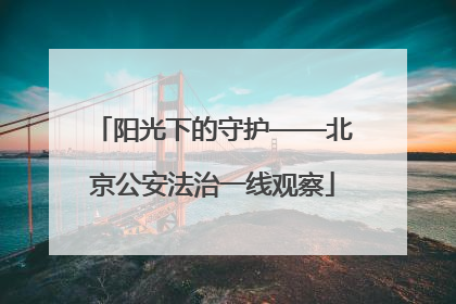 阳光下的守护——北京公安法治一线观察
