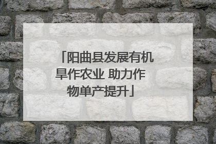 阳曲县发展有机旱作农业 助力作物单产提升