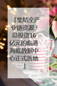 集结全产业链资源！总投资16亿元的临港海底数据中心正式落地