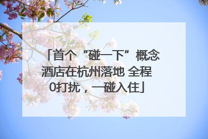 首个“碰一下”概念酒店在杭州落地 全程0打扰，一碰入住