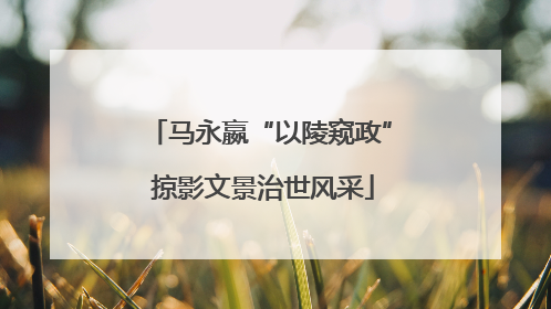马永嬴“以陵窥政” 掠影文景治世风采
