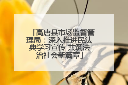 高唐县市场监督管理局：深入推进民法典学习宣传 共筑法治社会新篇章