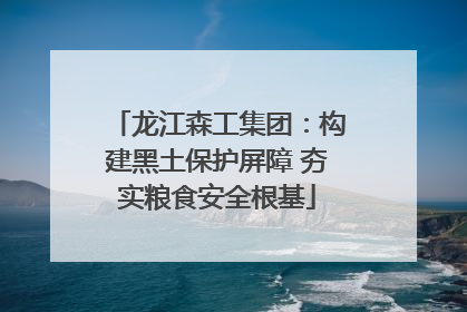 龙江森工集团：构建黑土保护屏障 夯实粮食安全根基