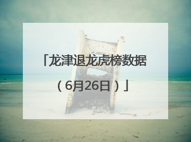 龙津退龙虎榜数据（6月26日）