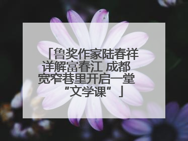 鲁奖作家陆春祥详解富春江 成都宽窄巷里开启一堂“文学课”