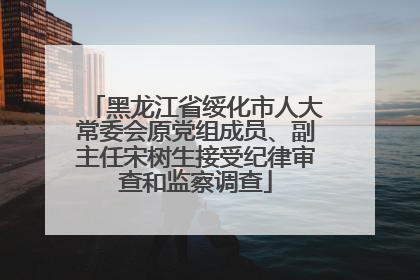 黑龙江省绥化市人大常委会原党组成员、副主任宋树生接受纪律审查和监察调查