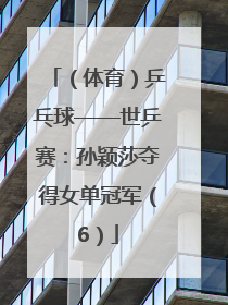 （体育）乒乓球——世乒赛：孙颖莎夺得女单冠军（6）