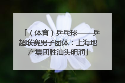 （体育）乒乓球——乒超联赛男子团体：上海地产集团胜汕头明润