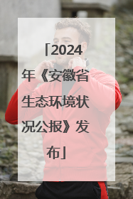 2024年《安徽省生态环境状况公报》发布