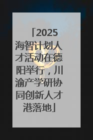 2025海智计划人才活动在德阳举行，川渝产学研协同创新人才港落地