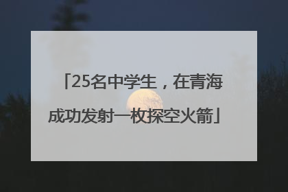 25名中学生，在青海成功发射一枚探空火箭