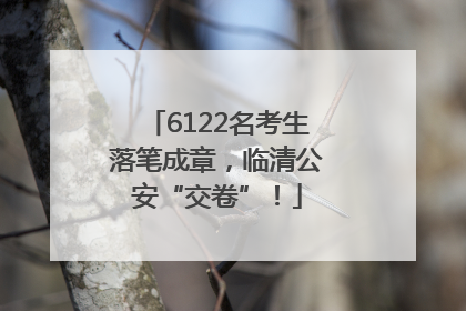 6122名考生落笔成章，临清公安“交卷”！